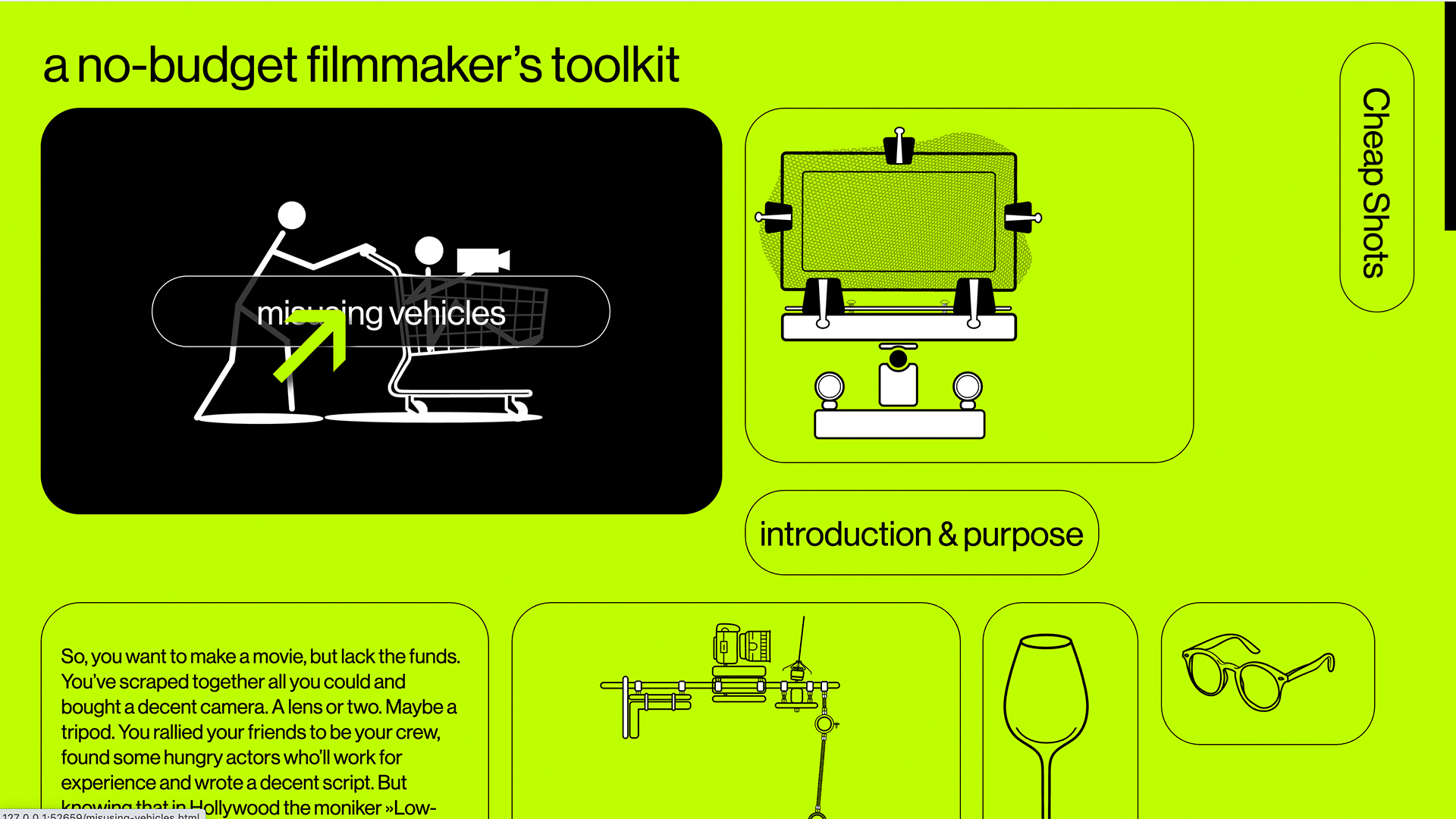Cheap Shots: a no-budget filmmaker’s toolkit Screenshot